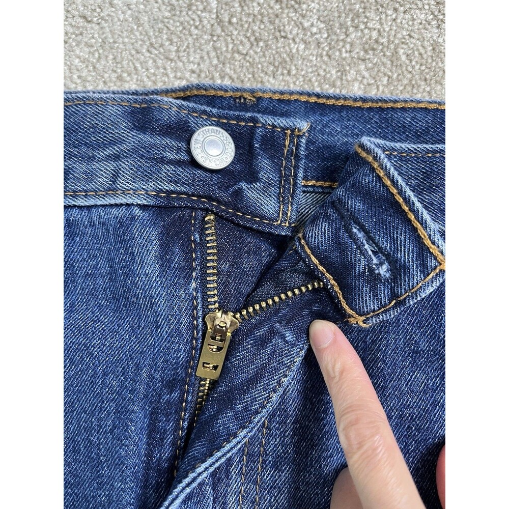 Levi's 505 Regular Fit Straight Leg Denim Blue Jeans Mens Size 42 x 29.5 EUC - Picture 4 of 11